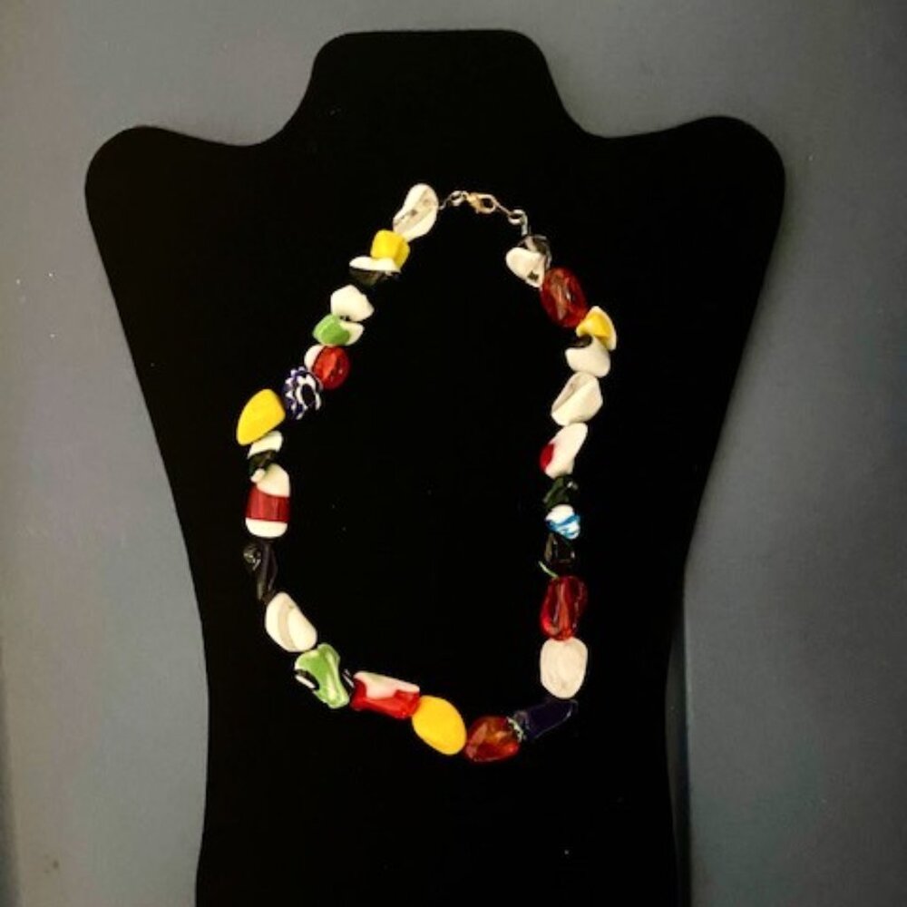 Handcrafted glass bead necklace
